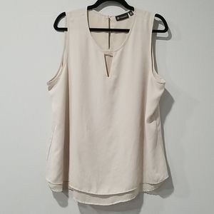 Versona Cream Sleeveless Layered Top Blouse SZ XL